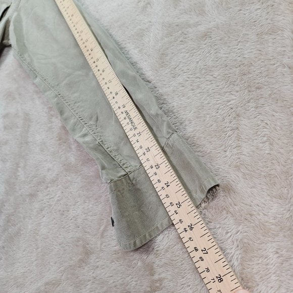 Ted Baker Button-Down Shirt Men's Size 3 Long Sleeve Olive Green Pockets - Picture 9 of 10